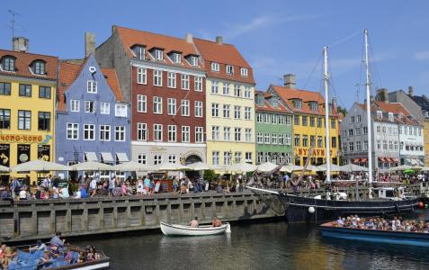哥本哈根, 新港, 旅游, 吸引力, 丹麦, 端口, 船舶