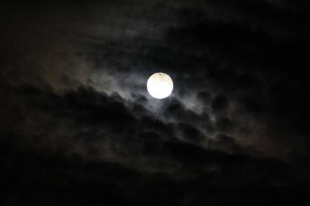 月亮, 卢娜, 晚上, 空间, 天空, gespenstig, 黑色