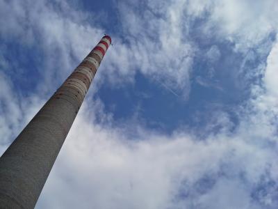 烟囱, 行业, 环境, 工厂, 天空, 污染, 蓝色