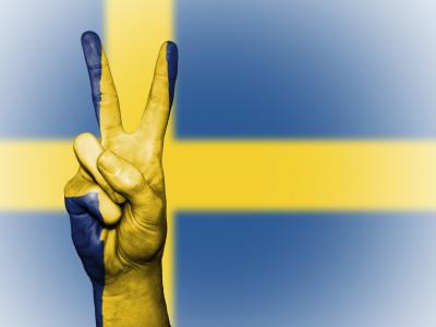 瑞典, 和平, 手, 国家, 背景, 旗帜, 颜色