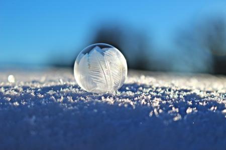 肥皂泡, 泡沫, eiskristalle, 雪, 冬天, 冻结, 冰冻的泡泡