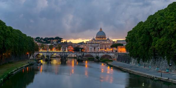 桥梁, 圣安吉洛, 罗马, 意大利, 古代, 罗马, 建筑