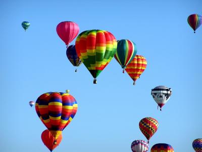多彩, 色彩缤纷, 热气球, 天空, 阳光明媚, 热气球, 飞行