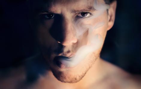 男子, 肖像, 烟雾云, 蒸汽, 吸烟, 雾, 人