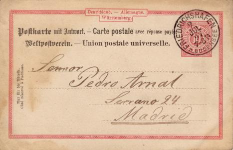 明信片, 老, 怀旧, 德国, 邮票, 1897, 字体