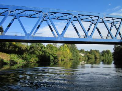 桥梁, 萨尔, 萨尔布吕肯, 河, 铁路, 穿越, 水