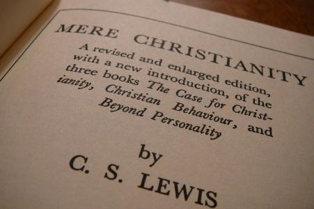 单纯的基督教, cs 刘易斯, 作者, 书, 页面, 打印, 文学