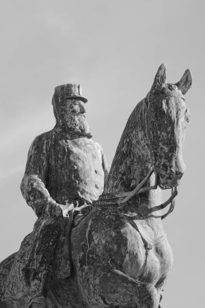 雕像, 利奥波德 ii, 马, 国王, 奥斯坦德, 黑色和白色