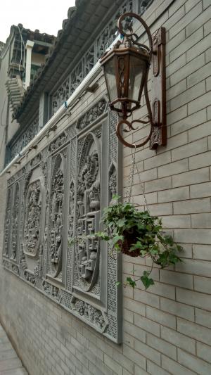 古建筑, 墙壁灯, 墙面砖, 绿色的植物