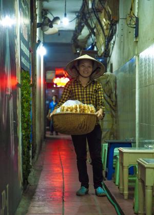 女人, 食品供应商, 人, 走廊, 越南