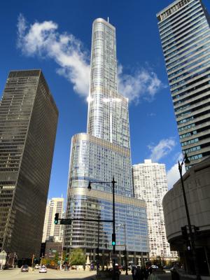 芝加哥, 伊利诺伊州, 特朗普国际大酒店, 塔, 摩天大楼, 城市, 城市