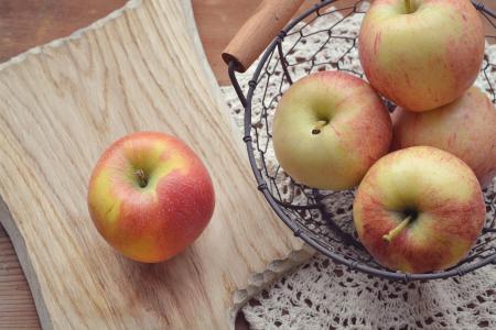苹果, 切菜板, 购物篮, 水果篮, 生物, 生物苹果, 乡村生活