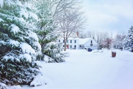 圣诞屋, 下雪的邻里, 雪, 冬天, 邻域, 房子, 圣诞节