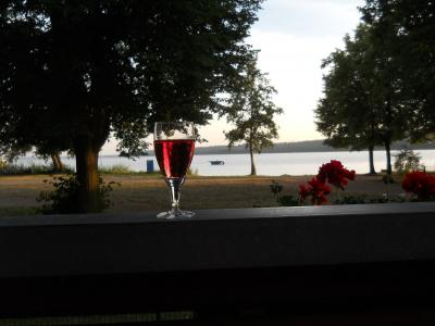 湖, 红酒, abendstimmung, 自然, 水