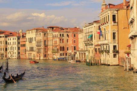 canale 边缘, 威尼斯, wassserstrasse, 威尼斯-意大利, 意大利, 运河, 吊船