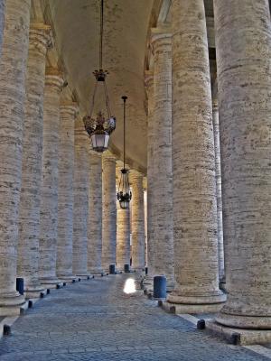 罗马, 意大利, 圣彼得广场, 柱廊, 列, 支柱, 走道
