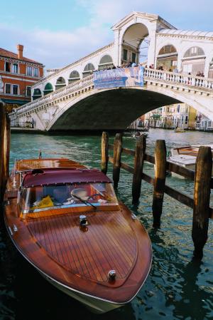 威尼斯, 里亚托, 桥梁, 小船, 通道, 威尼斯人, 房屋
