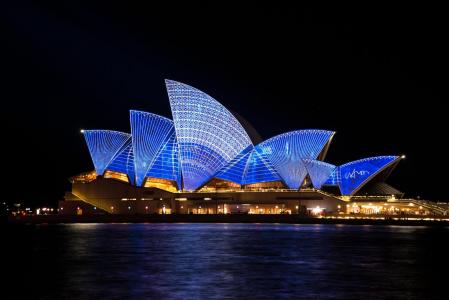 悉尼, 歌剧, 房子, 澳大利亚, 悉尼港, 生动, 灯光秀