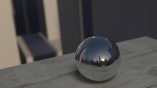球形, 不锈钢, 钢, 大理石, 显示, 城市, 日落