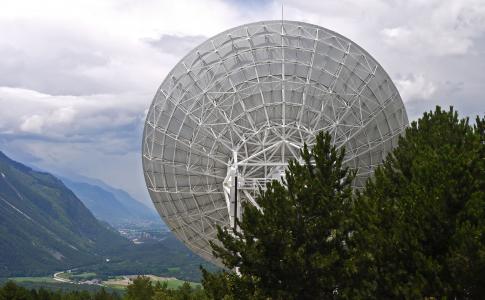 射电望远镜, satellitenbeoabachtung, 瑞士, 瓦莱州, 罗纳河谷, 蔡宇略, 抛物面镜