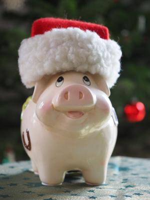 储蓄银行, 圣诞储蓄, 猪, 幸运猪, 运气, 有趣, 钱