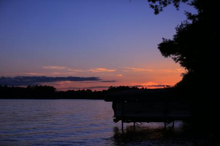 湖, chetek, 日落