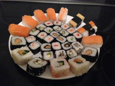 寿司, 吃, 亚洲, 大米, 三文鱼, 原始, 金枪鱼