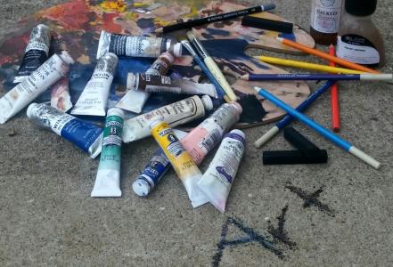 艺术, 油画颜料, 炭棒, 彩色的铅笔, 艺术媒体, 彩虹, 多彩