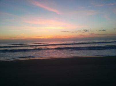 日落, 日出, 海洋, 海, 海滩, 早上, 假期