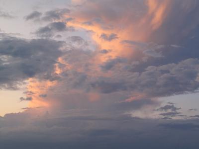 晚霞, 分层云, 天空, 橙色, 美, 风暴, 自然