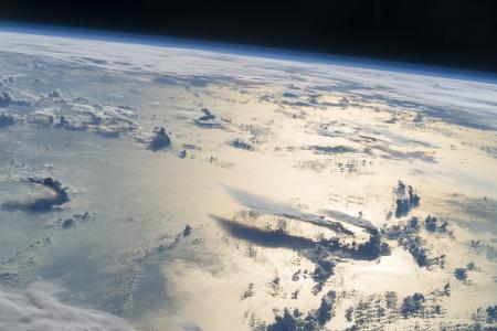 cloudscape, 地球, 空间, 宇宙, 天空, 宇航员, 国际空间站