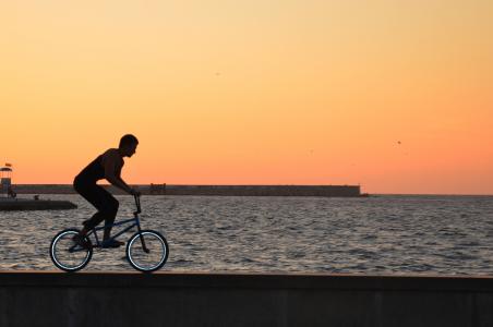 骑自行车的人, 体育, 自行车, 海, 订单, 克里米亚半岛, 骑自行车
