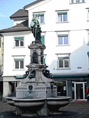 喷泉, 雅各布的井, 雕塑, 市中心, 罗夏, 瑞士