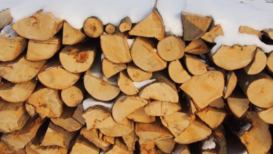 木柴, 冬天, 雪, 国家, 柴, 木材, 木材