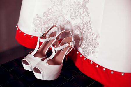 鞋子, 婚纱礼服, 婚礼, 穿衣服, 设计, 晚礼服, 皇家礼服