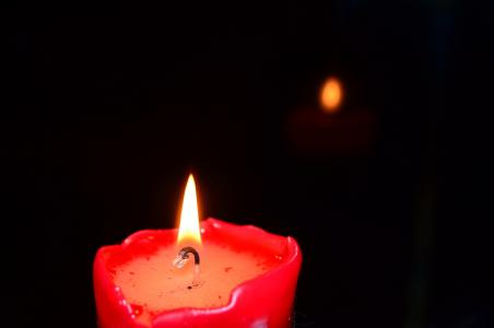 蜡烛, 烧伤, 红色蜡烛, 阴影, 黑色, 反思, 特写