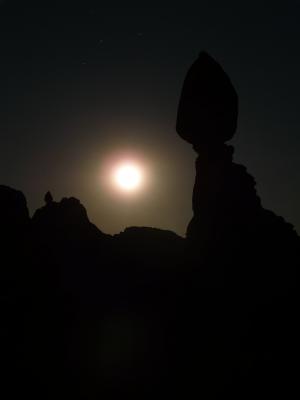 平衡的岩, 晚上, 月光, 月亮, 黑暗, 神秘, 神秘主义