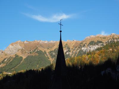 劳特布龙, 瑞士, 教会, 尖塔, 塔尖, 索道翁根-马累, 电缆车