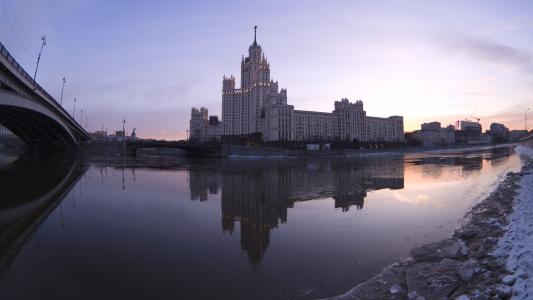 城市, 莫斯科, 河, 莫斯科市, 莫斯科河, 黎明, 早上