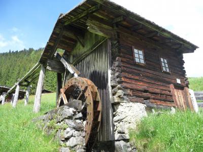 水车, 水磨坊, 木材, 老, 自然, 过去, 奥地利