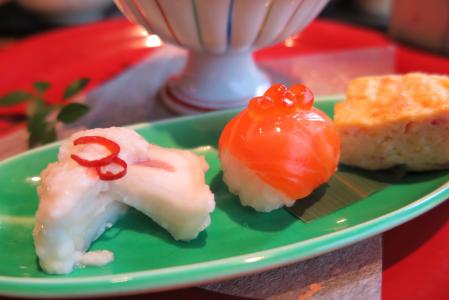 寿司, 三文鱼, 鲑鱼籽, 蛋卷