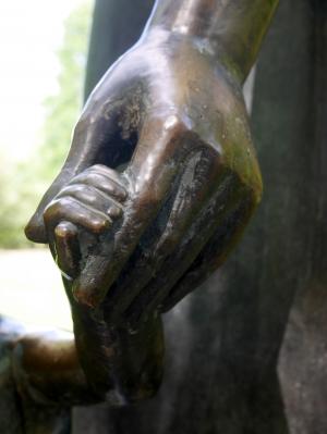 雕塑, 手牵手, 孩子的手, 母亲和儿童, 柏林, 沃尔特 sutkowski, 艺术