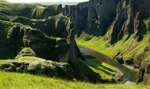 冰岛, 峡谷, 三峡, 洪流, 休息, 自然, 山