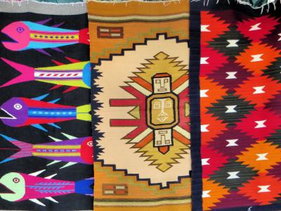 厄瓜多尔, 奥塔瓦洛, 市场, 织物, 民族, 传统, 天真
