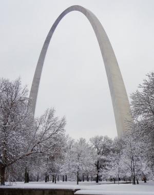 拱门, 圣路易斯, 雪, 冬天, 感冒, 公园, 通向西方的大门