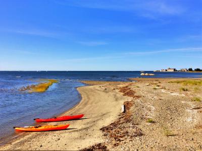 皮艇, 海滩, cohasset, 马萨诸塞州