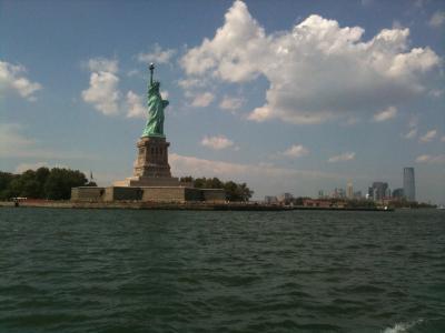纽约城, 纽约市天际线, 雕像, 独立, 水, 纪念碑, 大