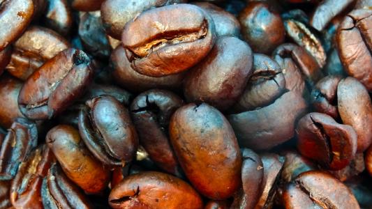 宏的咖啡豆, 咖啡豆, 特写, 咖啡, 豆子, 整个咖啡豆, 食物和饮料