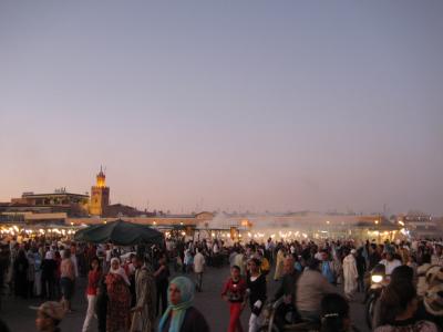 马拉喀什, 市中心, 麦, abendstimmung, 人, 人群, 伊斯兰