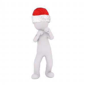 圣诞节, 白人男性, 全身, 圣诞老人的帽子, 3d 模型, 图, 分离